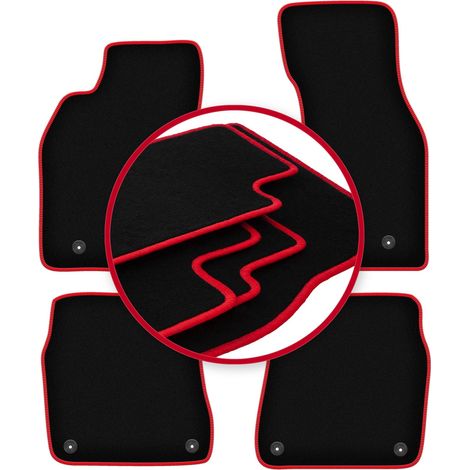 Tapis de sol en velours à bordure rouge pour : Audi A6 C5 4.2L berline, break, avant (1997-2004) (1/5)