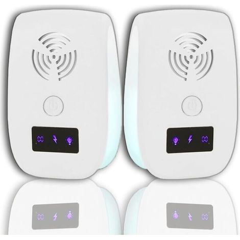 Plug-in pest repellent, ultrasonic pest repellent, electronic repellent - Insect repellent for mosquitoes, mice, spiders, cockroaches (pack of 2) (1/5)