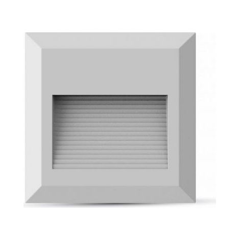 Faretto LED Segnapasso Quadrato Montaggio a Parete Plafone 2W Colore Bianco 4000K IP65 (1/10)