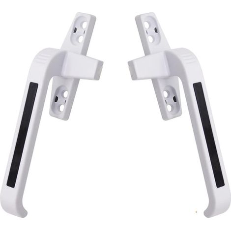 Poignée de fenêtre Poignée gauche et droite Portes battantes en alliage d'aluminium Serrure de fenêtre Poignée de fenêtre coulissante, Blanc (1/5)
