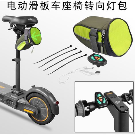 Remote turn signals, LED indicator lights for rear pannier, rear pocket for bicycle/scooter, phone storage pocket (1/5)