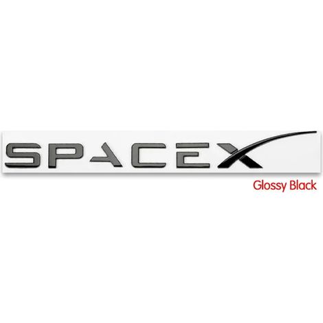 (SPACEX Noir brillant) - Logo 3D ABS DUAL MOTOR, emblème de coffre, compatible avec les accessoires Tesla Model 3, Y, S et X. (1/5)