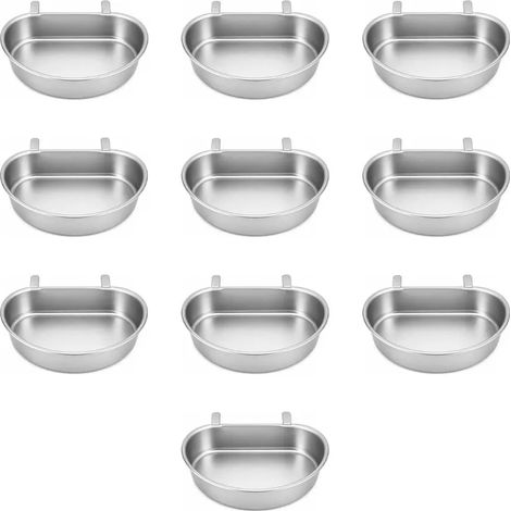 10 Mangeoires - Abreuvoirs demi lune contenance 0,4L métal