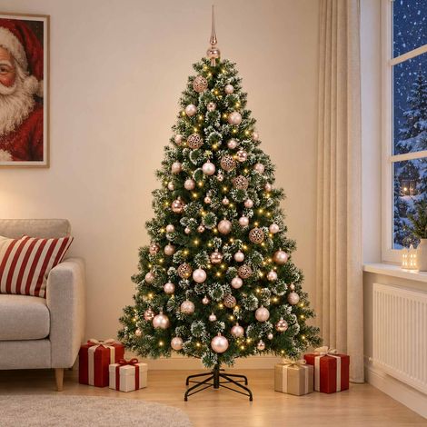 vidaXL Artificial Christmas Tree with Bauble 240 cm 300 LEDs (1/5)