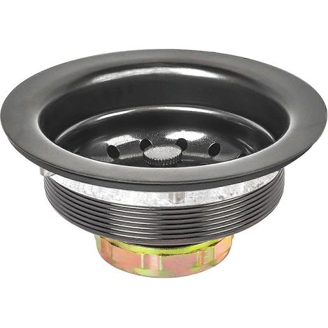 Ensemble de bonde d'évier de cuisine avec panier et bouchon, bonde en acier inoxydable de 3 1/2 pouces, couleur anthracite métallisé (1/4)