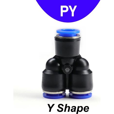 (PY-OD 16 mm) 50 raccords pneumatiques série ODPY/PU/PV/PE, raccords rapides pour tuyaux d'air comprimé (1/5)