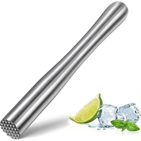 Pilon à Glace,22.5 cm Pilon à Cocktail en Acier Inoxydable,Pilon à Cocktail De Bar pour Concasser des Glaçons Mojito Cuisine Bar Restaurant (1/4)