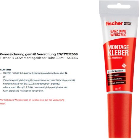 Fischer 1x GOW Colle de montage en tube 80 ml - 545864 (1/4)