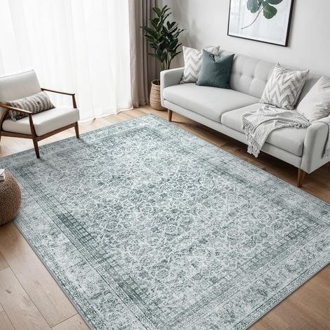 Tapis Salon Vintage 200x290cm Lavable en Machine Rug (1/5)