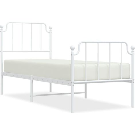 Maison Exclusive - Giroletto con Testiera e Pediera Metallo Bianco 75x190 cm (1/5)