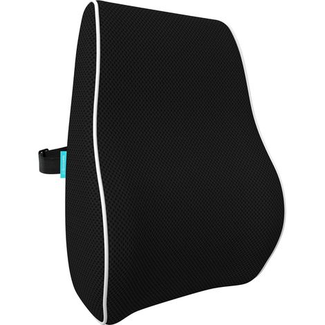 Coussin lombaire ergonomique en mousse à mémoire de forme, pour un confort optimal au quotidien, idéal pour la maison et le bureau, noir, taille standard. (1/5)