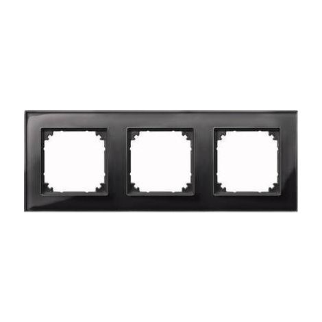 Merten 489303 Placa de acabado vidrio negro diseño moderno