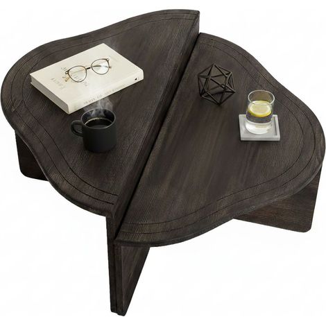 Dmora - Wohnzimmertisch Juno, Niedriger Wohnzimmertisch, Kaffeeregal, Couchtisch für Sofa, 90x90h40 cm, Anthrazit, mit verstärkter Verpackung