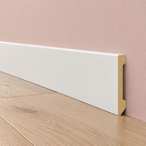 Battiscopa DRITTO in POLIMERI EqualWood HI-TEC 100x14mm - BIANCO (prezzo al metro)