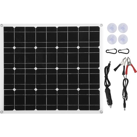 Panneau solaire 60W 18V IP65 monocristallin flexible double USB 12V/5V DC chargeur batterie pour voiture camping-car bateau (1/5)