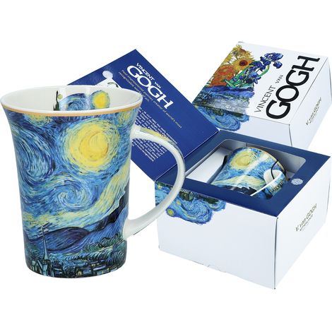 Tazza in porcellana "Notte stellata" di Van Gogh, ideale come regalo per tè o caffè. (1/3)