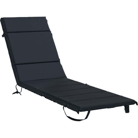 Coussin de chaise longue GEMERT - 200 × 55 × 3 cm - bleu foncé - 100 % polyester