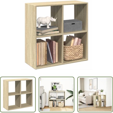 vidaXL Étagère bois - Étagère séparatrice de pièce chêne sonoma 69,5x29x69,5 cm (1/5)