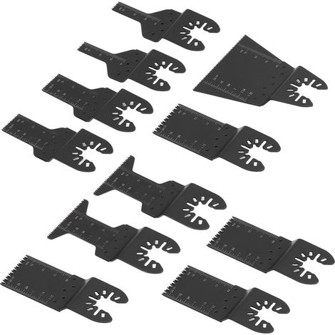 Packung mit 11 multifunktionalen oszillierenden Sägeblättern aus Kohlenstoffstahl, gerader Schnitt, Schnellwechselsystem, für Holzbearbeitung und Heimwerkerarbeiten. (1/5)