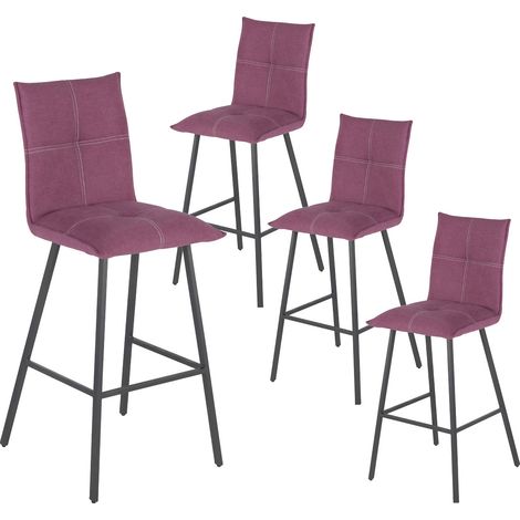 LAGOS - Lot de 4 Tabourets Violets Hauteur H76cm (1/5)