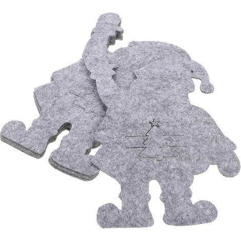 Lot de 8 porte-couverts Père Noël en feutre, décorations de table pour les fêtes de Noël-20X16CM-Grey