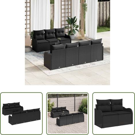 Gartenmöbel - Gartensofa-set Schwarz 55 x 55 x 37 cm Poly-Rattan (1/5)