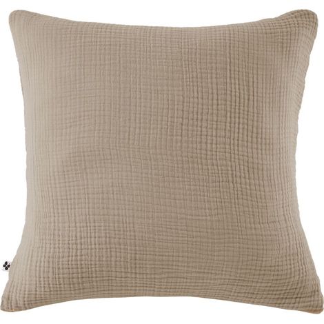 Taie d'oreiller 80x80cm gaze de coton coloris Ficelle - INALIA