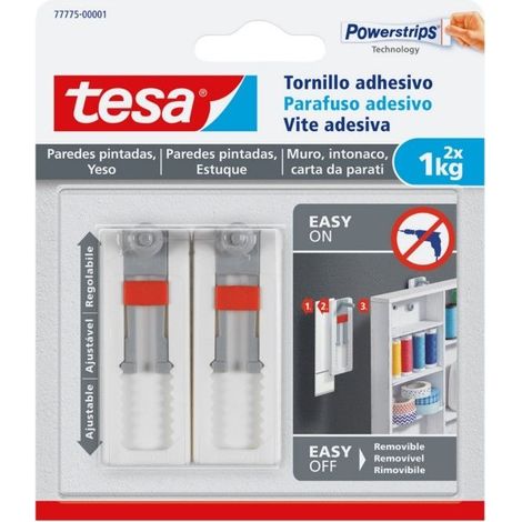 Tesa 2 tornillos adhesivos+3 tiras 1kg 77775-00001-00