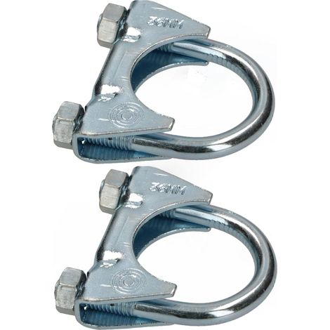 Kotarbau – Lot de 2 colliers de serrage 36 mm – Acier galvanisé pour tuyaux d'échappement – Montage mâts et antennes – Résistant à l'humidité