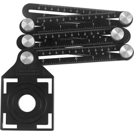 Modèle Multi 6 règles pliantes outil de mesure règle d\'angle avec Guide de forage carreaux de verre jauges (1/4)