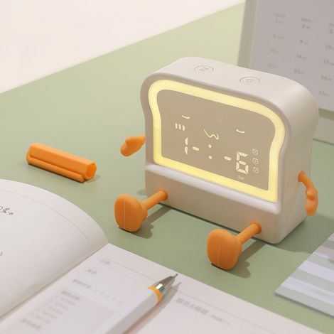 Wecker mit USB-Ladefunktion, Kalender, Timer, Nachtlicht, elektronischer Wecker, Nachttischwecker für Kinder