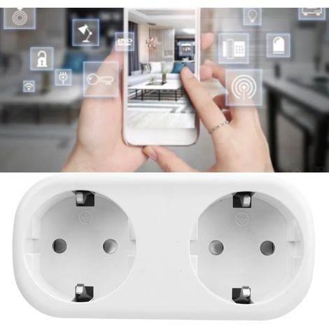 Prise connectée WiFi 2 en 1 à commande vocale, norme européenne 220-250 V 16 A max. (1/5)