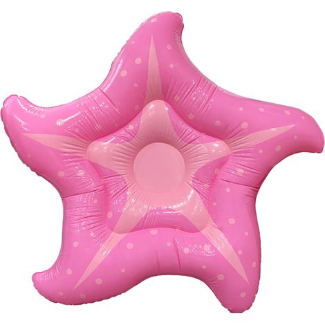 Tapis flottant gonflable Pink Star (Starfish) – Lounge aquatique amusant avec imprimé pois, pour les fêtes à la piscine, à la plage et au jardin