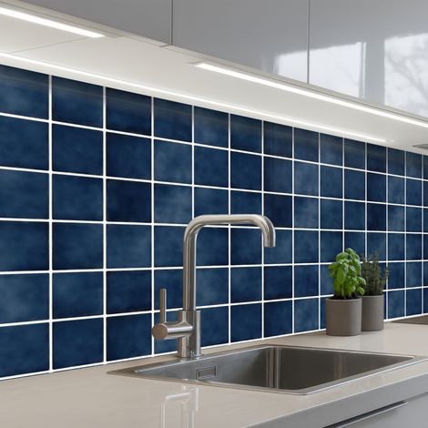 SCHIENALI CUCINA Piastrella - Moderna - Blu 250x80 cm (1/5)