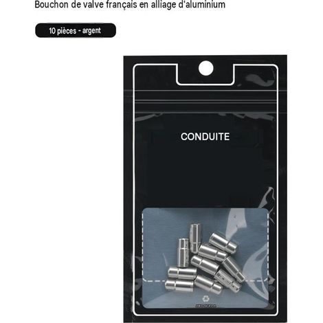 10 Aluminium-Fahrradventilkappen, staubdichte Stopfen für Presta-Ventile, Zubehör für Rennrad- und Mountainbike-Laufräder, Silbergrau (1/2)