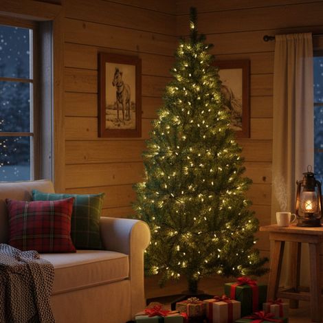 Árbol de Navidad 180 cm Caresana, 574 Ramas, Apertura de Ramas Individuales, Hecho en Italia, 180h cm Verde (1/3)
