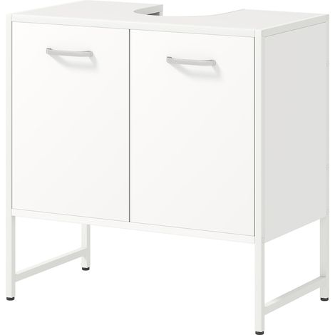 Waschtischunterschrank mit 2 Türen mit Soft-Close-Funktion und verstellbarem Einlegeboden, weiß