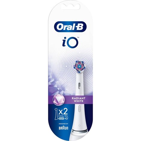 Radiant White Lot de 2 têtes de brosse à dents électrique avec poils inclinés pour éliminer la plaque dentaire en profondeur avec pétales de polissage pour blanchiment des dents Blanc (1/5)