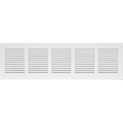 JSSEVN-500x200mm Grille de Ventilation avec Moustiquaire - Grilles d'aération en Métal - Acier, Blanc (1/5)