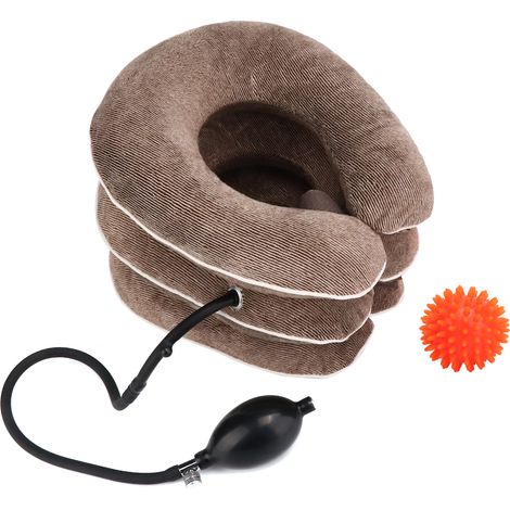 Collier Cervical Gonflable - Appareil d'Étirement Vertébral Respirant pour Traction et Soutien (1/5)