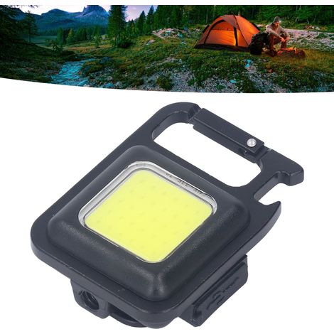 Lot de 4 mini lampes porte-clés USB carrées 500 mAh, lampes de travail COB haute luminosité, lampes de camping portables multifonctionnelles, lampes de secours (1/5)
