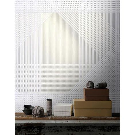 Papier peint panoramique graphique pour chambre Tapisserie panoramique beige crème design Papier peint panoramique bureau motif géométrique (1/3)