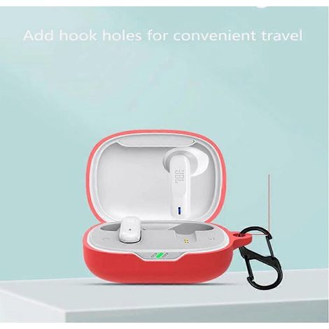 Siliconen hoesje voor Bluetooth-koptelefoon JBL Wave 300 TWS, schokbestendig, rood (1/5)