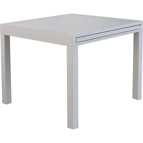 JERRI - set tavolo in alluminio cm 90/180 x 90 x 75 h con 4 Poltrone Dynamo (1/3)