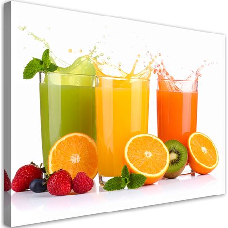 Tableau déco Jus de fruits colorés 60x40 (1/4)