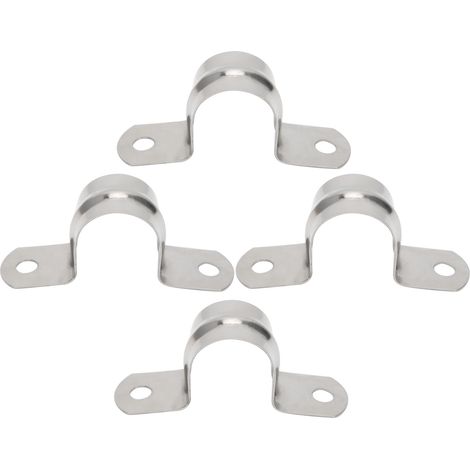 100 pièces colliers de serrage en U 25mm pour fixation de tuyaux et câbles, attaches amovibles en acier inoxydable 304
