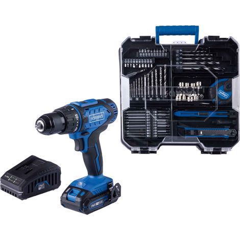 Scheppach Coffret perceuse visseuse sans fil C-DTB74/1-X – Mallette perceuse-visseuse 74 pièces – Couple 50 Nm – Vitesse de rotation 1550min-1 – IXES 20V – Avec 1 batterie et 1 chargeur