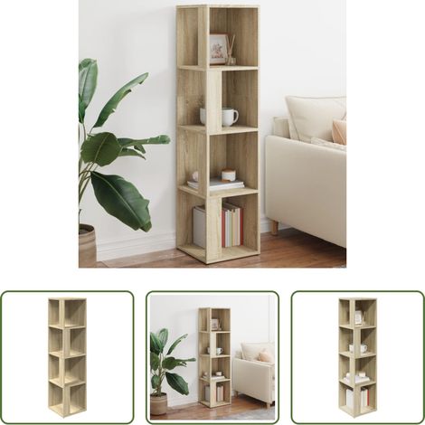 Holzregal - Eckregal Sonoma-Eiche 33x33x132 cm Holzwerkstoff (1/5)
