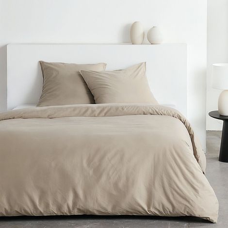 Bettwäsche - TODAY - Essential - 2 Personen - 220 x 240 cm - Beige Crinkle-Effekt