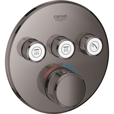 Grohe Grohtherm SmartControl - Mitigeur thermostatique encastré de douche, 3 sorties, Hard Graphite 29121A00 (1/5)
